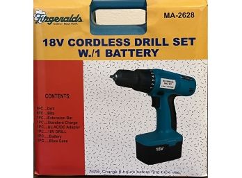 Fitzgerald's 18V Cordless Drill Set W/ .1 Battery