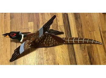 Wooden Hand Made Pheasant Whirligig