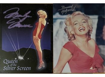 2pc Collection Of Marilyn Monroe Queen Of The Silver Screen & Bernard Of Hollywood Tin Posters