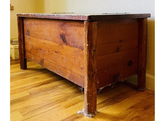 Antique Cedar Chest With Black Hardware See Pics