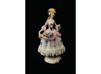 Mini Dresden Porcelain Lady Figurine