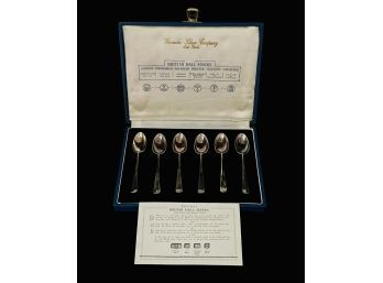 Vintage Sterling British Hall Marks Cities Spoon Set With Box