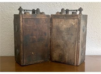 2 Wood Antique Ford Model T Ignition Coil Battery Boxes With Dovetail