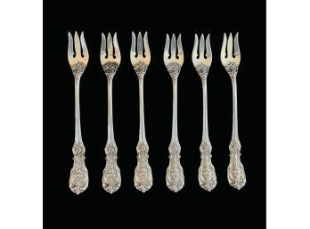 6 Ornate Sterling Hors D'Oeuvres Forks 2 Of 2 Sets