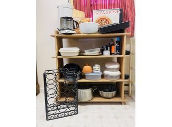 Kitchen Wares Lot Including Shelf Pictured