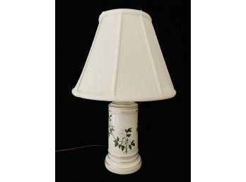 Ivory Ceramic Table Lamp With Apple Blossoms