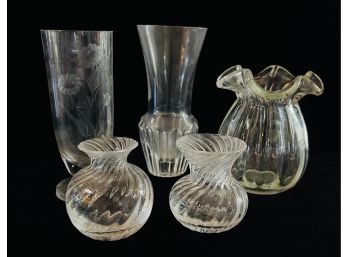 6 Assorted Glass Vases