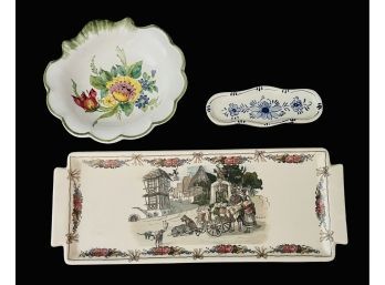 Assorted European Porcelain Tray/Dish  Lot With Italy
