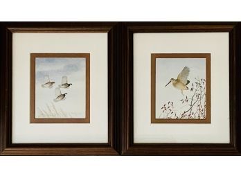 2 Framed Original Bird Water Colors By Walter Bohl
