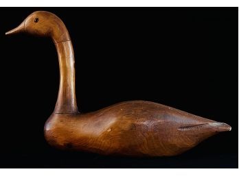 Large Hand Carved Wood Decorative Goose Decor