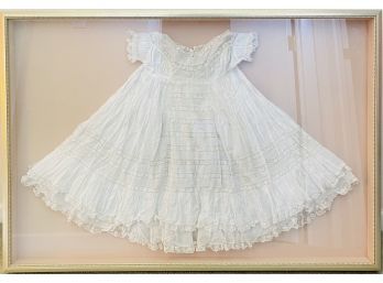 1870's Framed Antique Baby's Christening Gown