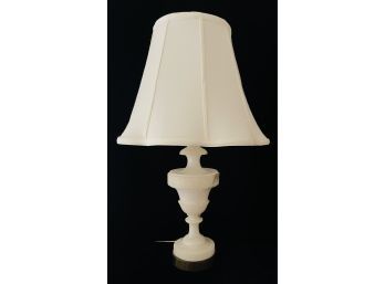 Vintage White Carved Stone Table Lamp