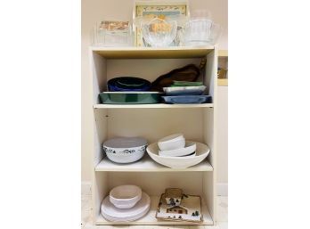Shelf Full Assorted Nice Dishes Bowls Bakeware With 1 Nambe & More Includes Shelf