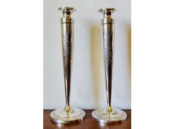2 Tall Weighted Sterling Candle Holders 2 Of 2 Sets