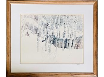 Framed Donna Boyd 'Winter Aspens' Print