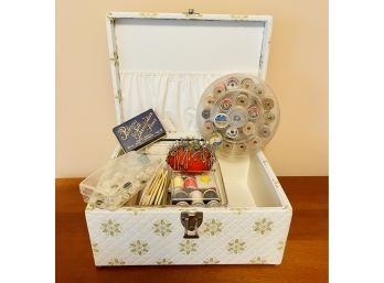 Vintage Vinyl  Sewing Nations Box With Contents