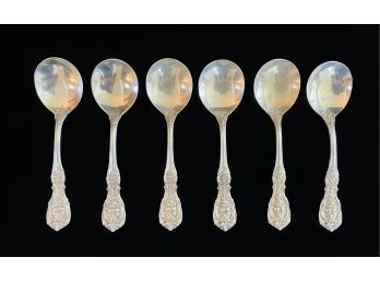 6 Ornate Sterling Dessert Spoons 2 Of 2 Sets