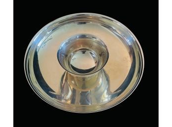 Round Silver Plated Platter With Small Center Bowl
