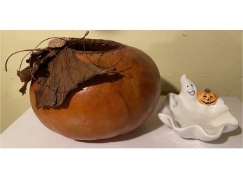 Halloween Decor Including A Lovely Gourd