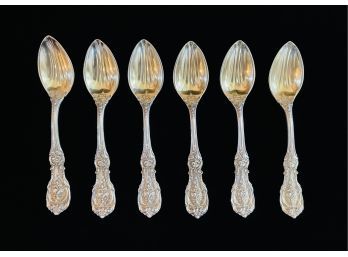 6 Ornate Sterling Ribbed Spoons 2 Of 2 Sets