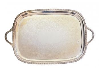 Very Large Ornate Silver Plated Serving Tray Would Make A Beautiful Table Top!