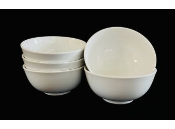 5 White Porcelain Bowls