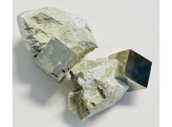 Cubic Pyrite On Limestone From Spain Natural Phenomenon