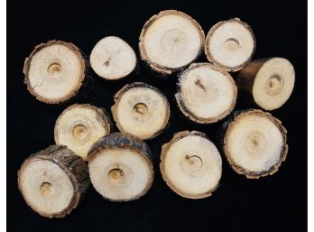 Lot Of Natural Wood Small Round Pieces