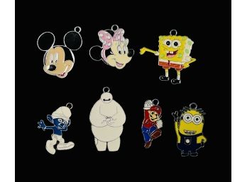 Lot Of Of Assorted Pendant Charms Including Mario, Spongebob, Mickey Mouse And More