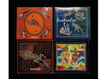 2 Sets Of 6 Souvenir Coasters Made In Australia