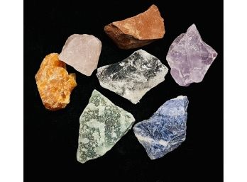 Assorted Lot Of Gemstones, Including Amethyst, Green Quartz, Orange Calcite L, Red Jasper And More