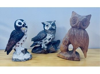 Collection Of Owls One Circa 1920s Wood