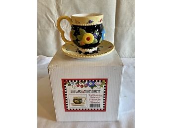 Mary Engelbreit Teacup & Saucer- Tea Blossoms