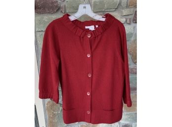 Vince Red Cardigan Sweater Size M