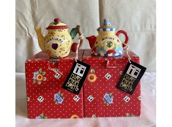 February & August Mary Engelbreit Mini Teapots