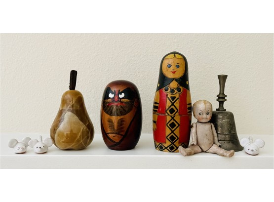 Lot Of Small Trinkets Including Nesting Doll