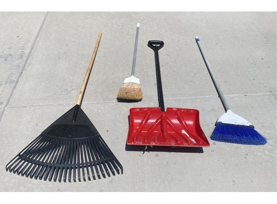 Lot Of Garden Tools Including Shovel And Rake