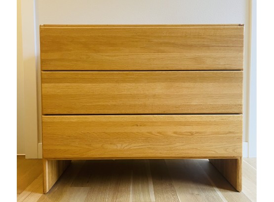 Solid Oak Wood 3 Drawer Dresser Made In USA 1970'S