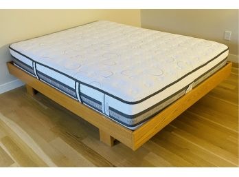 Wooden Queen Platform Bed With Serta I Series Vantage Queen Mattress