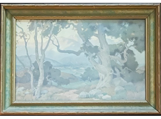 Antique 'The Oaks' By Marion Kavanagh Wachtel Californian Impressionist Print- Framed