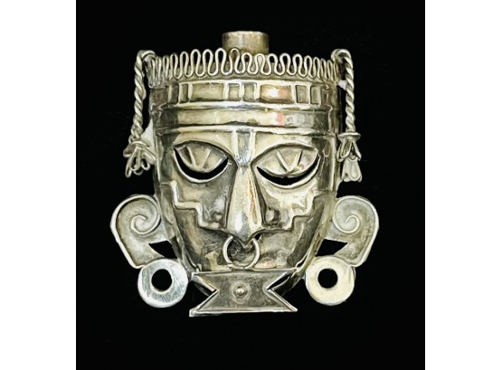 Hallmarked Sterling Taxco Mexico Mask Pin