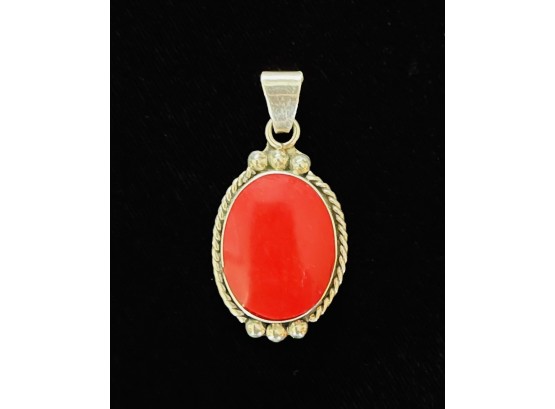 Sterling Silver Coral Pendant