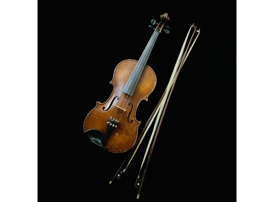 Antique Antonio Loveri Violin With 2 Bows And Case