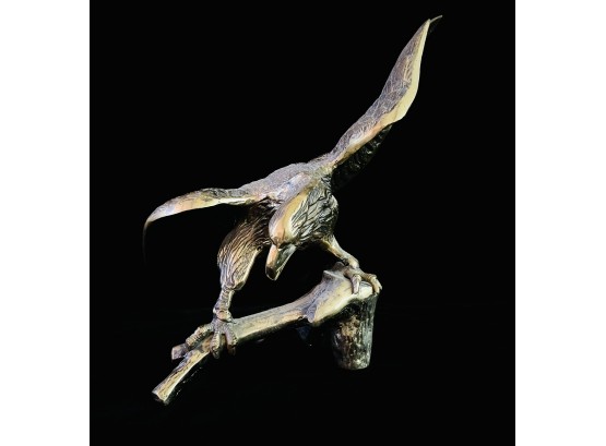 Heavy Solid Brass Eagle Statue