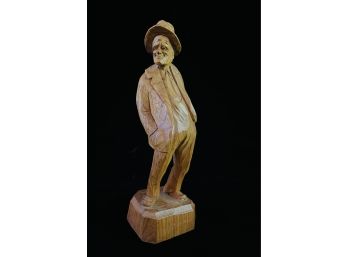 Vintage Hand Carved Wood Figure Of Man From Quebec Canada