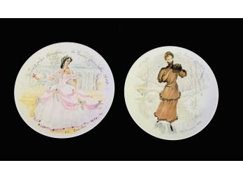 Signed French Decorative Plates Signed 1st Edition In Les Femmes Du Siecle Series With Scarlette & Colette