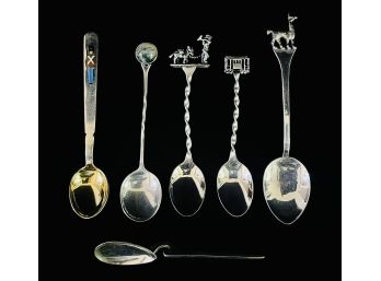 6pc Silver 925 Souvenir Spoon Lot