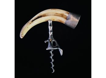 African Warthog Tusk Wine Bottle Opener With Sterling End Cap