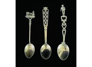 3 Silver 925 Souvenir Spoons