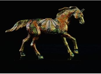 Signed & Numbered Decorative Horse Figurine From The Trail Of Painted Ponies Golden Feather Pony